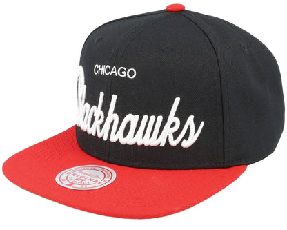 Mitchell & Ness Men's NHL Vintage Script Snapback Blackhawks Snapback Caps