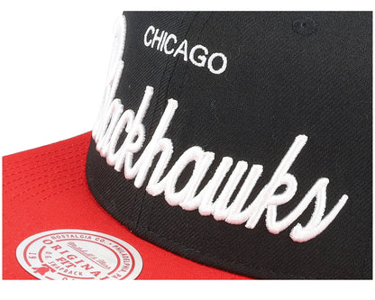 Mitchell & Ness Men's NHL Vintage Script Snapback Blackhawks Snapback Caps