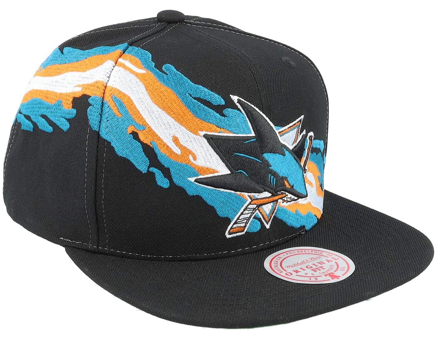 Men's Mitchell & Ness Nhl Vintage Paintbrush Snapback Sharks
