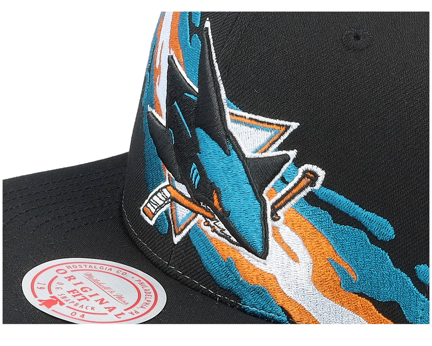Men's Mitchell & Ness Nhl Vintage Paintbrush Snapback Sharks