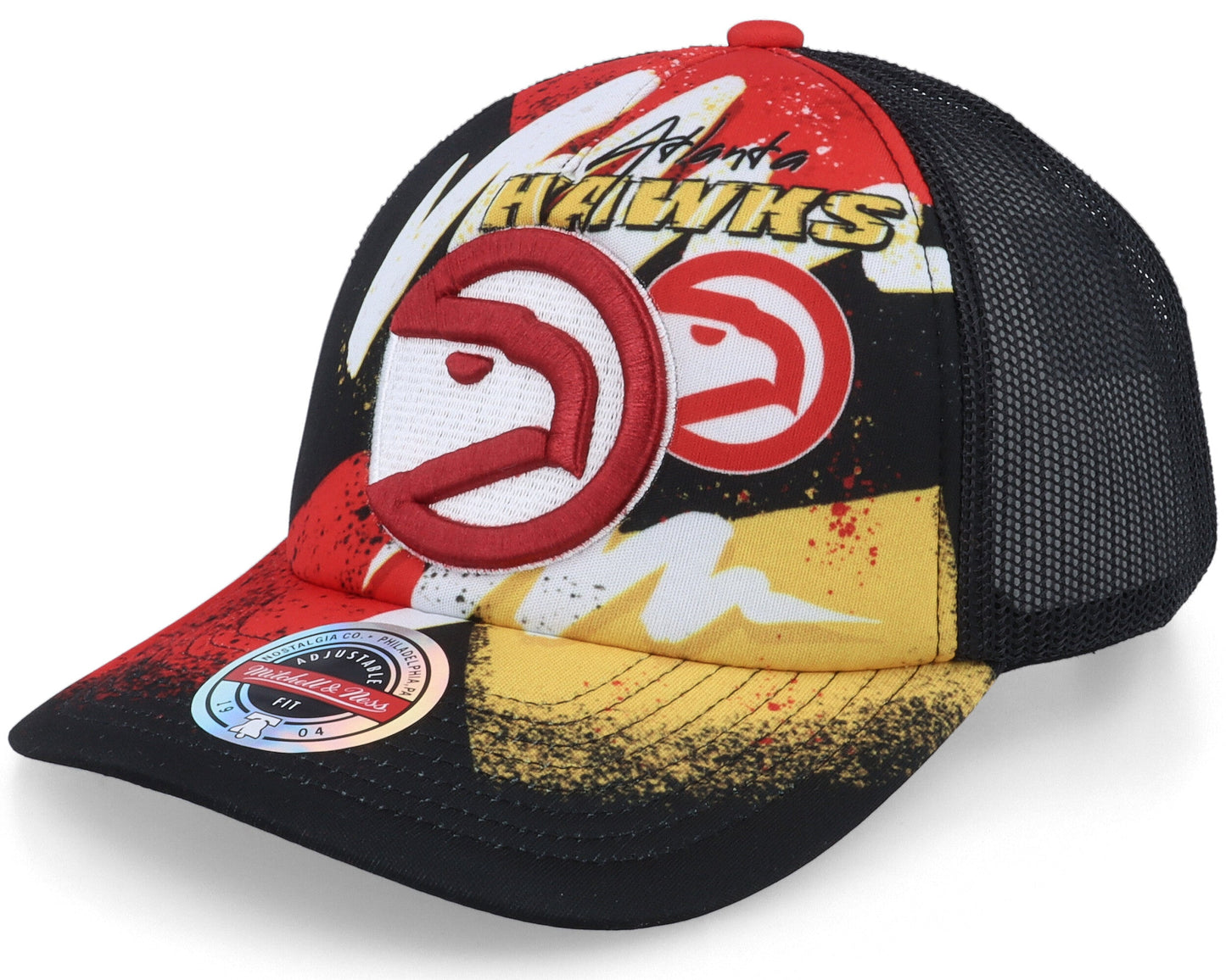 Men's Mitchell & Ness NBA Hyper Trucker Snapback Hwc Rockets - Black
