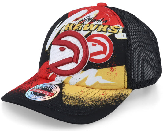 Men's Mitchell & Ness NBA Hyper Trucker Snapback Hwc Rockets - Black