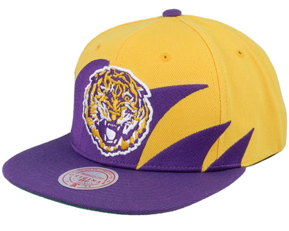 Mitchell & Ness Men's Ncaa Sharktooth Snapback Lsu Snapback Caps
