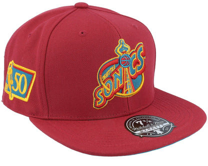 Mitchell & Ness Men's NBA Northern Lights Fitted Hwc Supersonics Fitted Caps