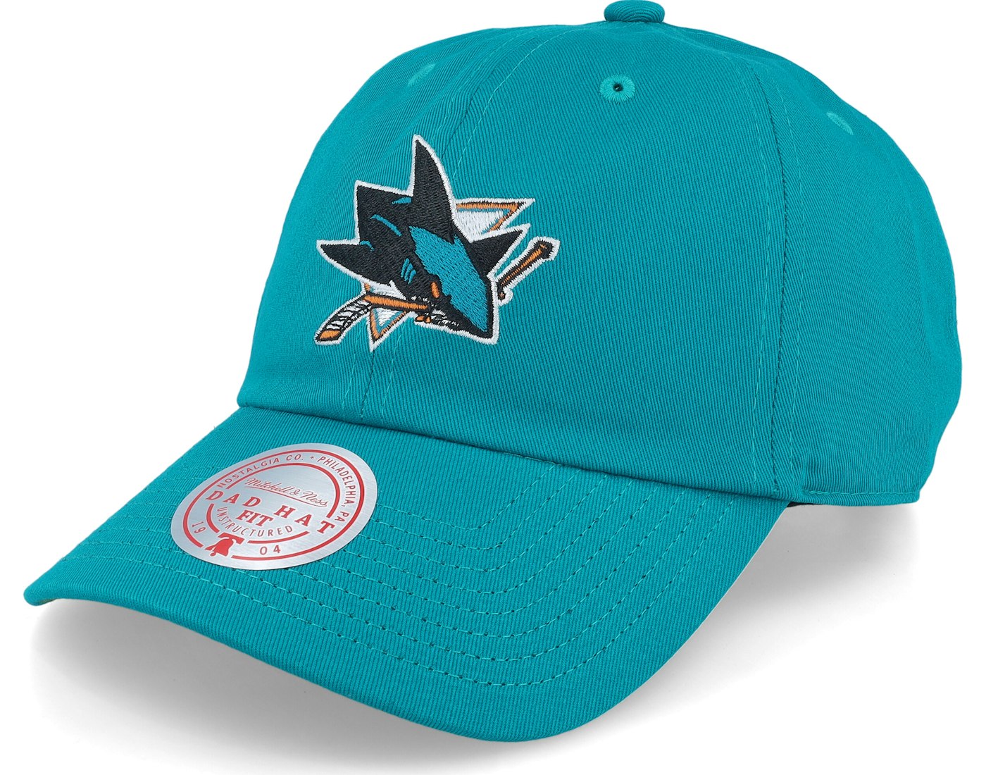 Men's Mitchell & Ness Nhl Team Ground 2.0 Dad Strapback Sharks - Teal