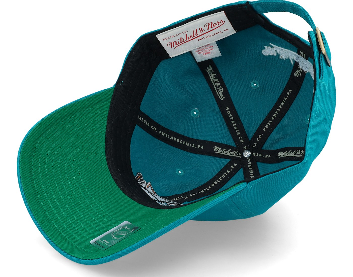 Men's Mitchell & Ness Nhl Team Ground 2.0 Dad Strapback Sharks - Teal