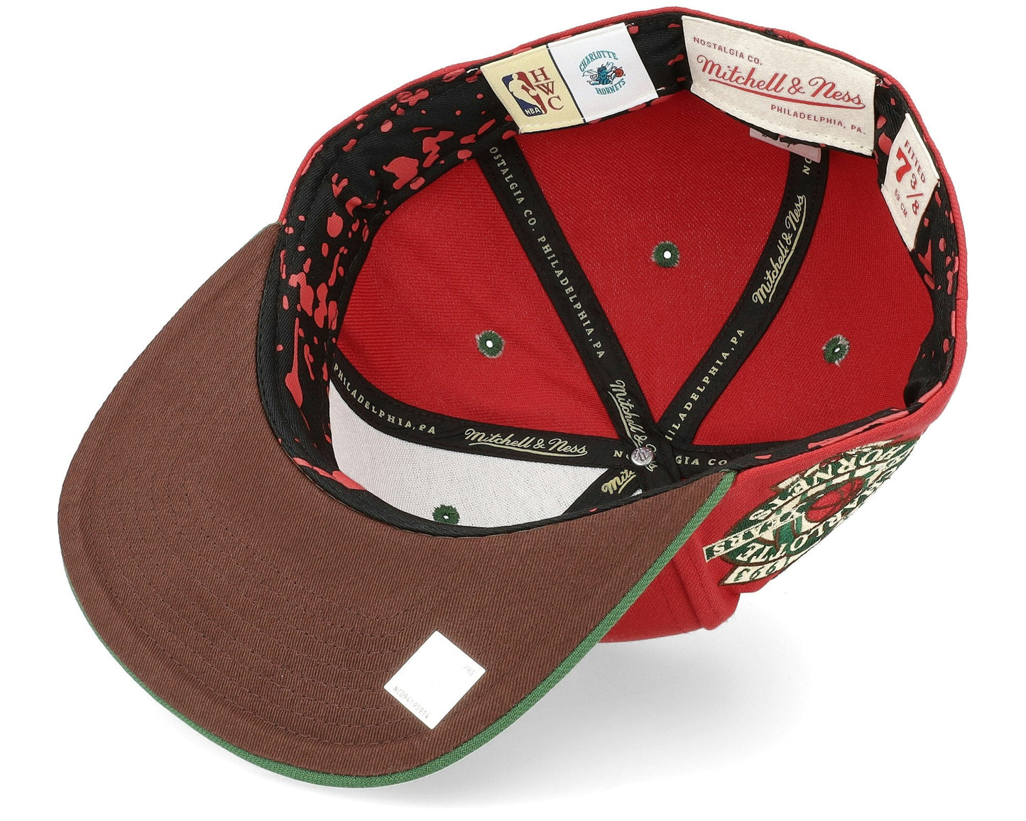 Men's Mitchell & Ness NBA Nightmare Fitted Hwc Hornets - Red