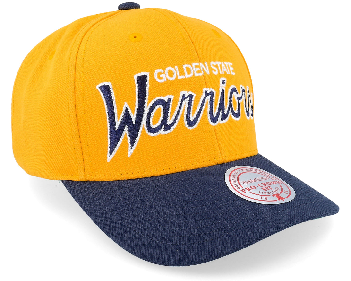 Men's Mitchell & Ness NBA Team Script 2.0 Pro Snapback Hwc Warriors