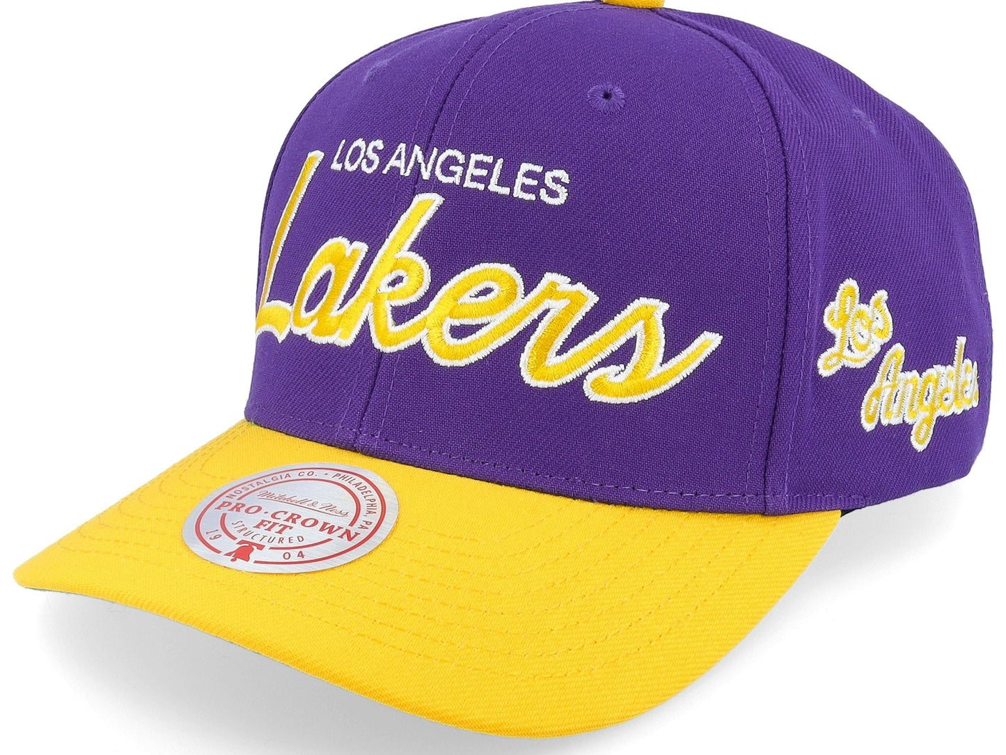 Men's Mitchell & Ness NBA Team Script 2.0 Pro Snapback Hwc Lakers