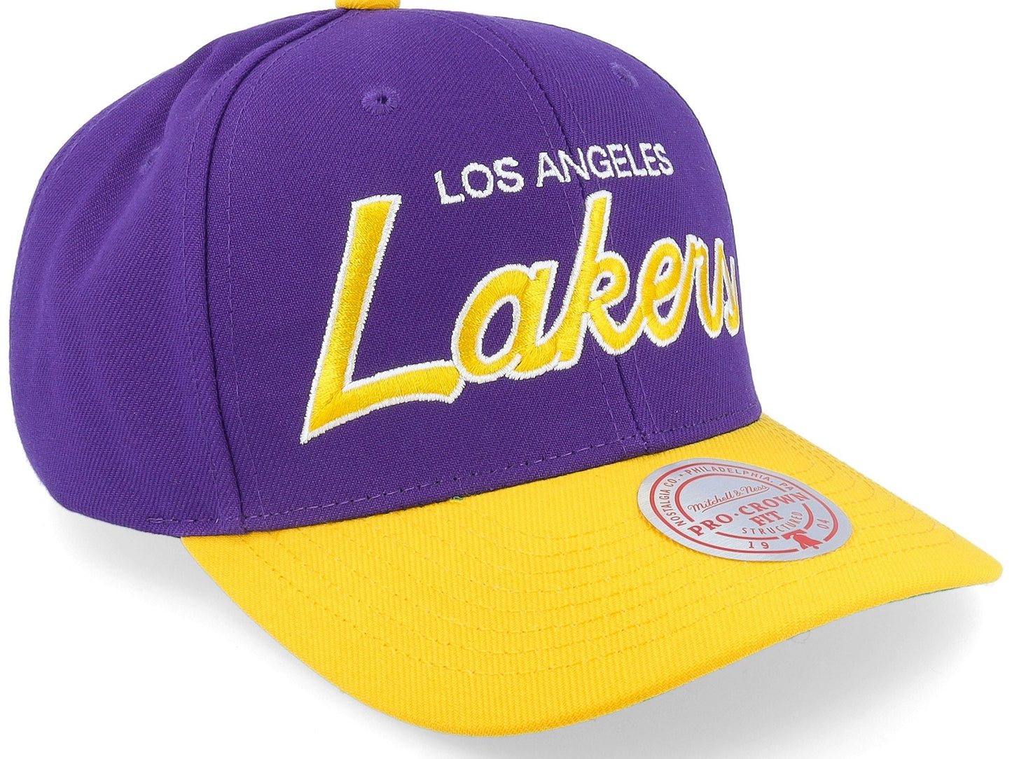 Men's Mitchell & Ness NBA Team Script 2.0 Pro Snapback Hwc Lakers