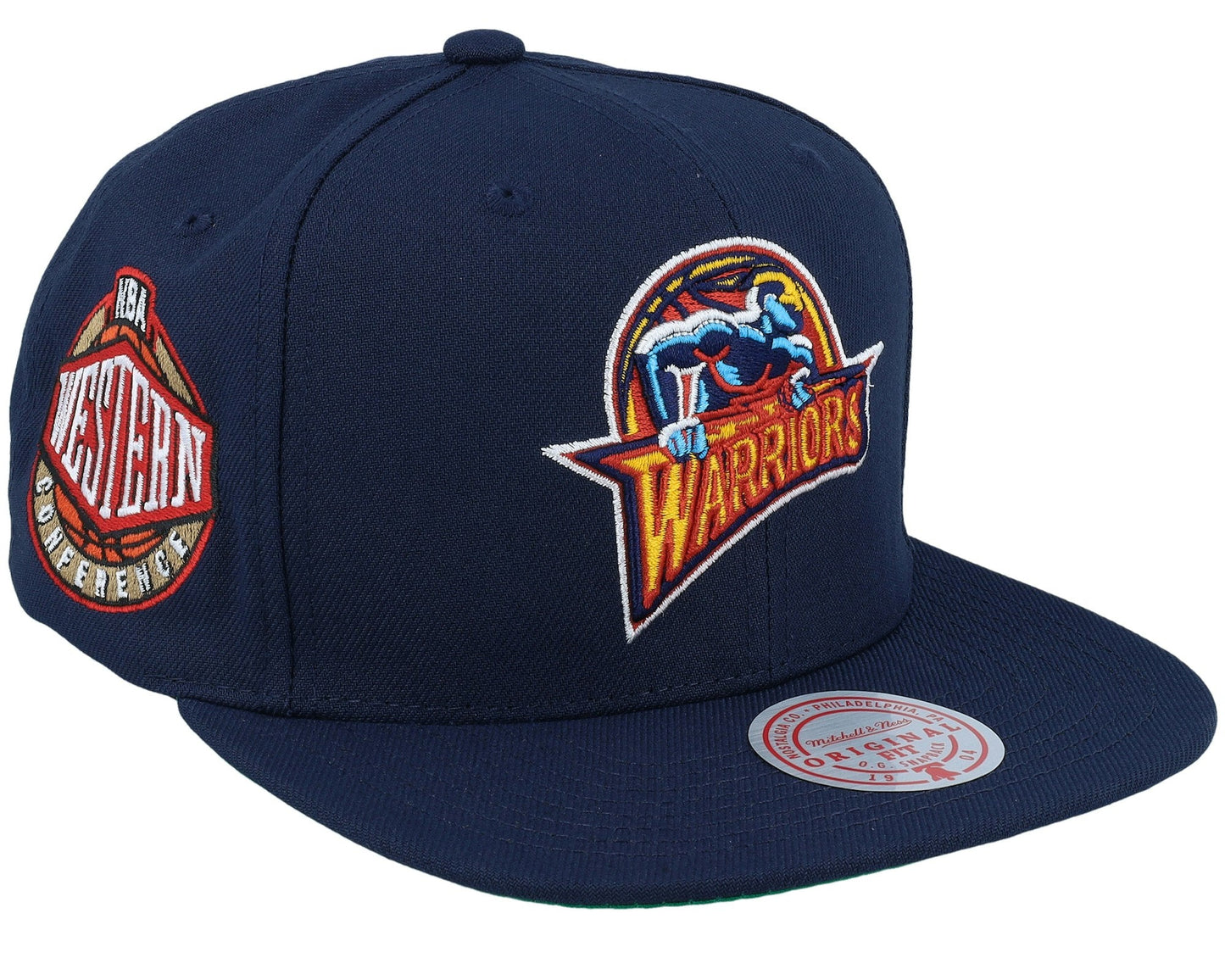Men's Mitchell & Ness NBA Conference Patch Snapback Hwc Warriors - Navy