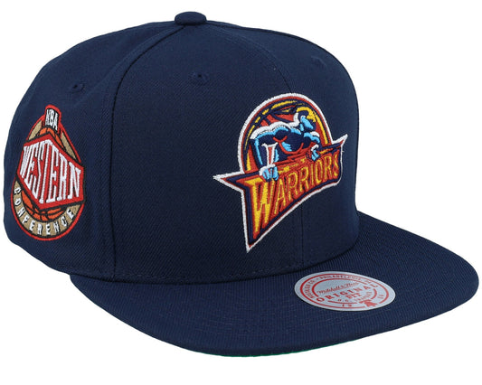 Men's Mitchell & Ness NBA Conference Patch Snapback Hwc Warriors - Navy