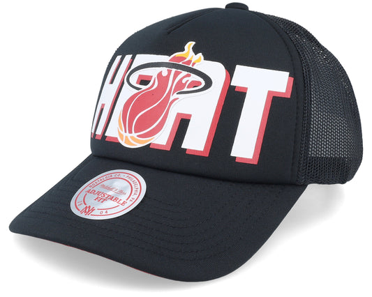 Men's Mitchell & Ness NBA Billboard Trucker Snapback Hwc Heat