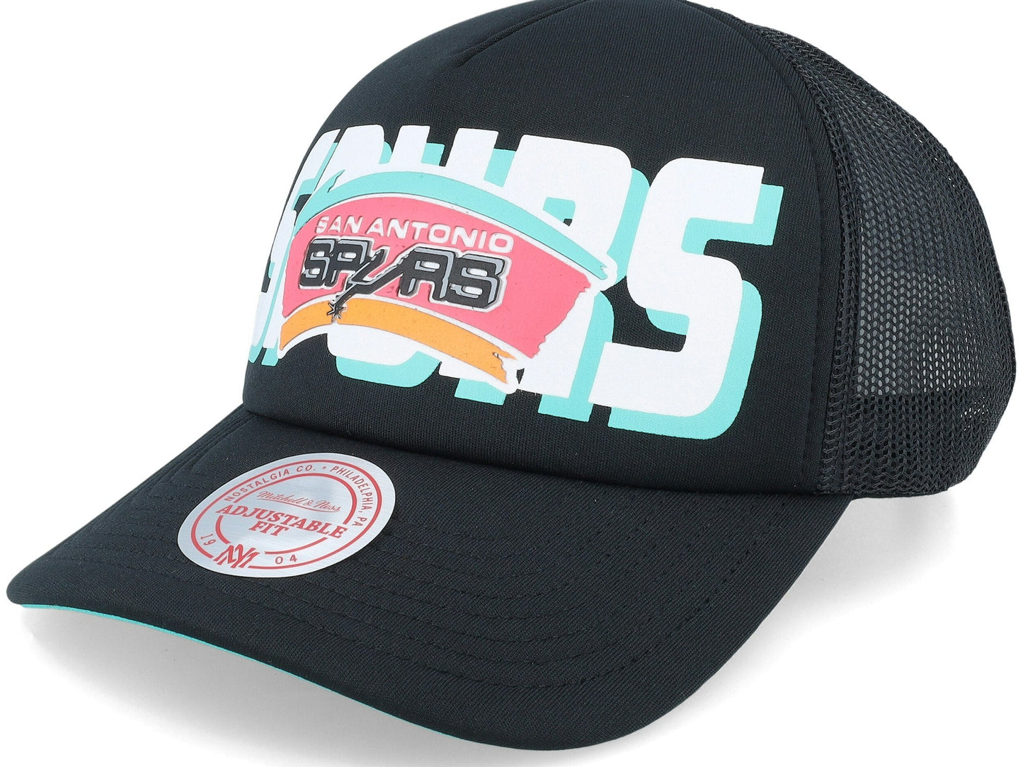Mitchell & Ness Men's NBA Billboard Trucker Snapback Hwc Spurs Snapback Caps