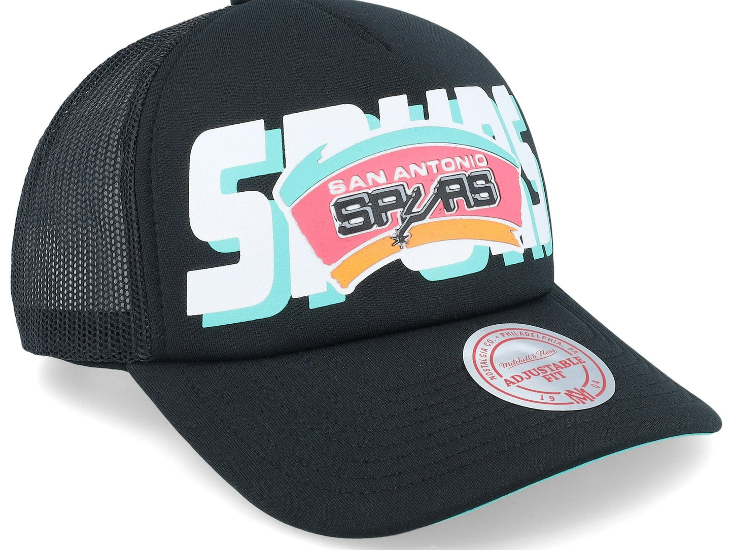 Mitchell & Ness Men's NBA Billboard Trucker Snapback Hwc Spurs Snapback Caps