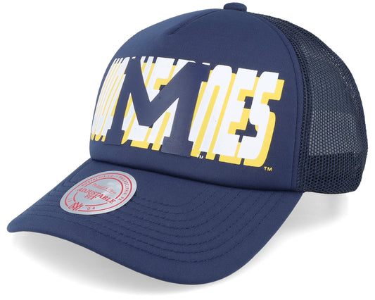 Mitchell & Ness Men's Ncaa Billboard Trucker Snapback Michigan Snapback Caps