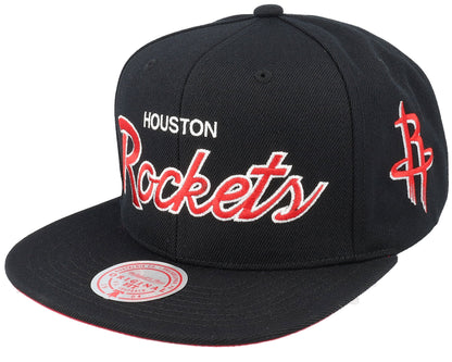 Mitchell & Ness Men's NBA Team Script 2.0 Snapback Rockets Snapback Caps
