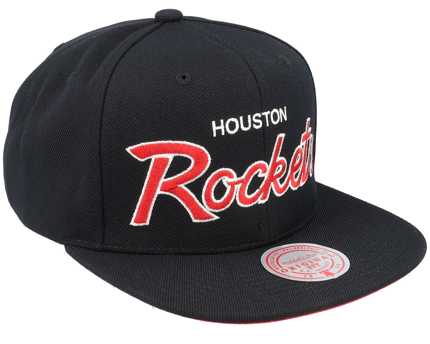 Men's Mitchell & Ness NBA Team Script 2.0 Snapback Rockets