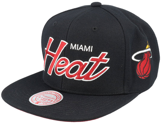 Men's Mitchell & Ness NBA Team Script 2.0 Snapback Heat