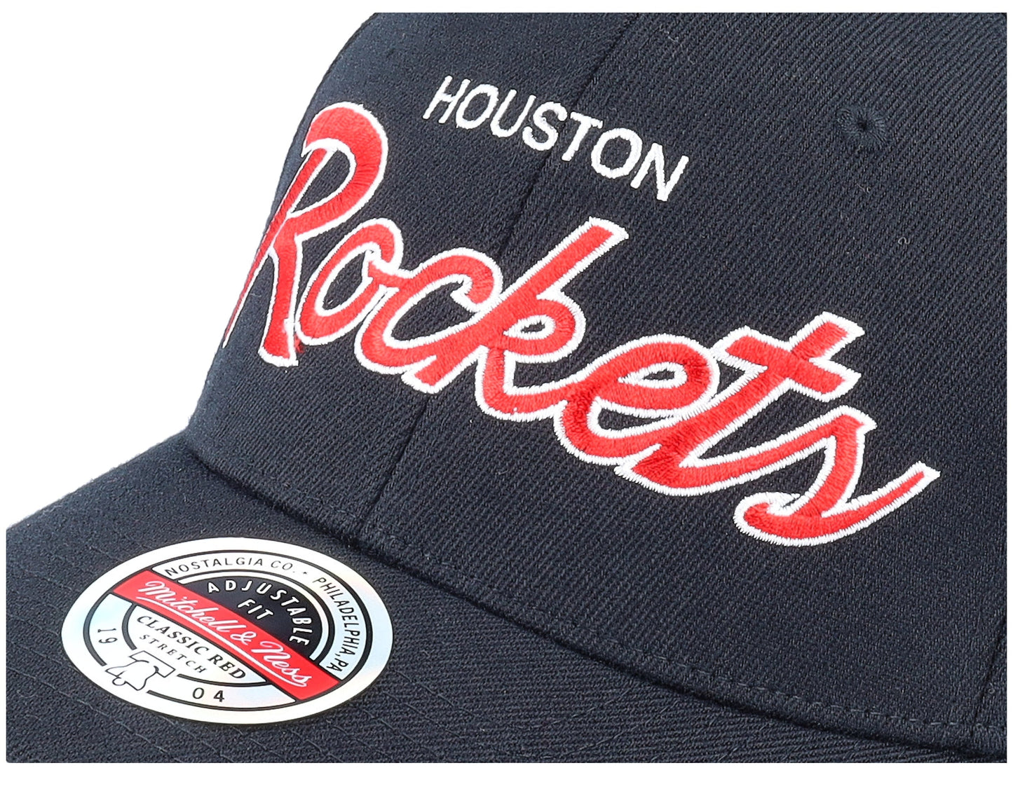 Mitchell & Ness Men's NBA Team Script 2.0 Stretch Snapback Rockets Snapback Caps