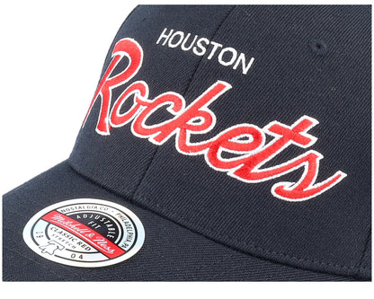 Mitchell & Ness Men's NBA Team Script 2.0 Stretch Snapback Rockets Snapback Caps