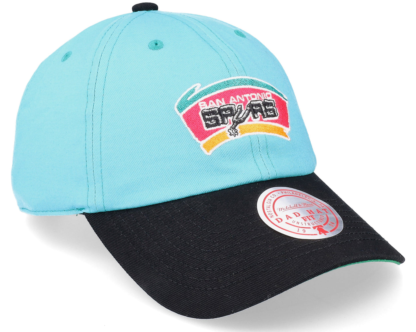 Men's Mitchell & Ness NBA Team 2 Tone 2.0 Dad Strapback Hwc Spurs