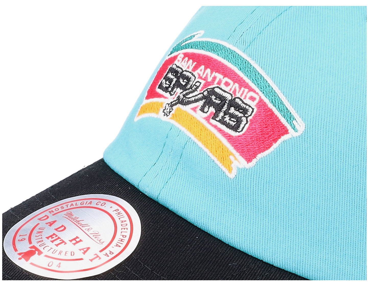 Men's Mitchell & Ness NBA Team 2 Tone 2.0 Dad Strapback Hwc Spurs