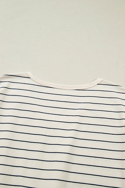 Threaded Pear Mabel Stripe Drawstring Tunic Tank