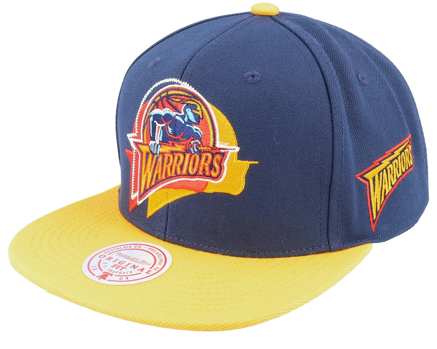 Men's Mitchell & Ness NBA Logo Blur Snapback Hwc Warriors - Blue-Yellow