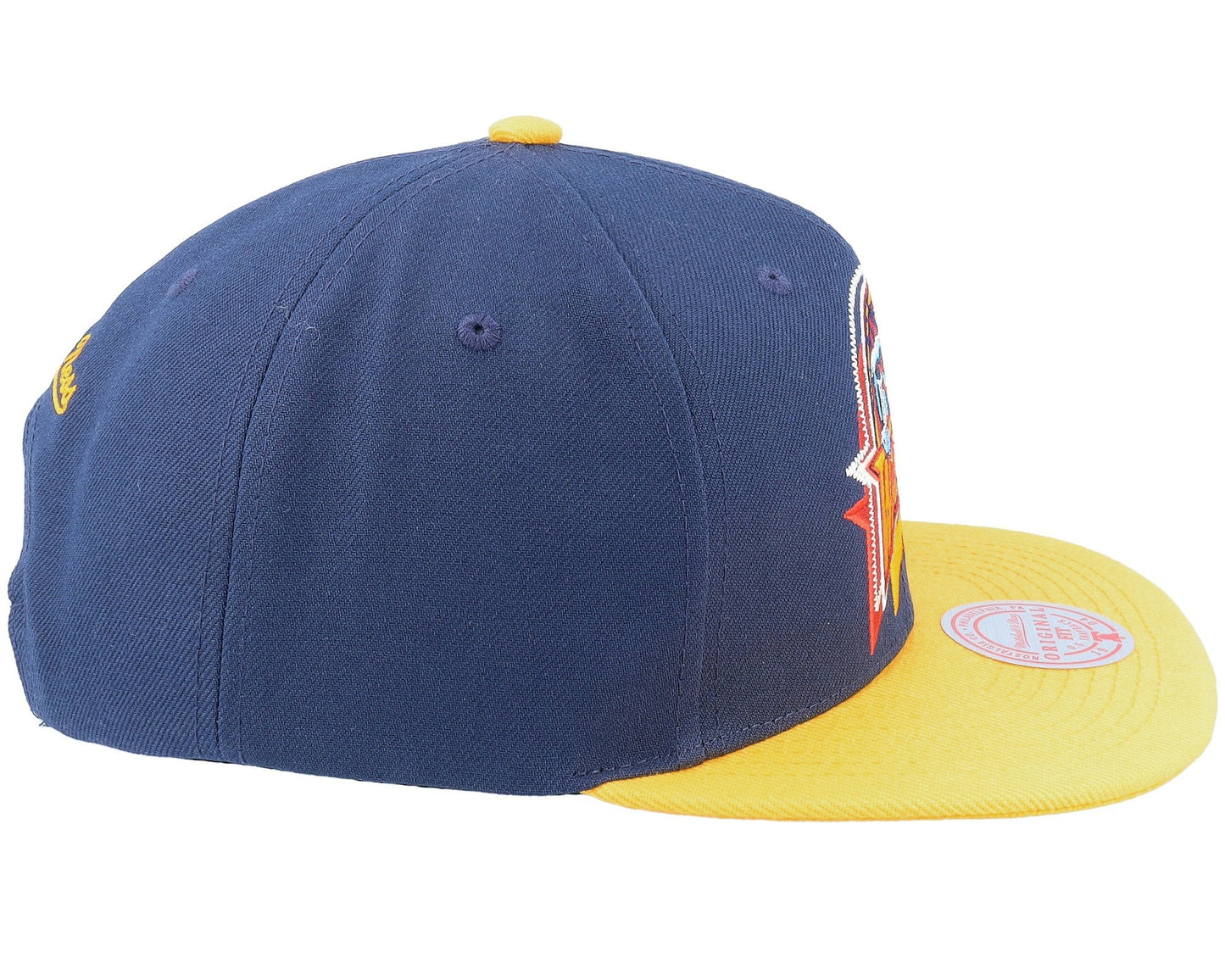 Men's Mitchell & Ness NBA Logo Blur Snapback Hwc Warriors - Blue-Yellow