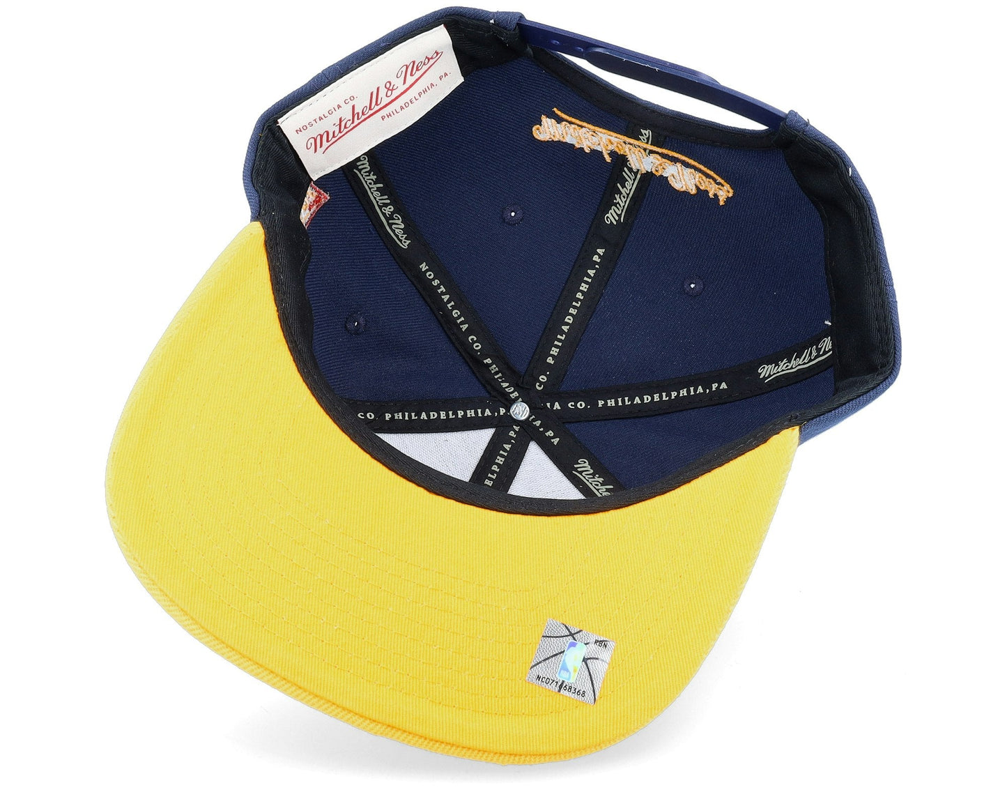 Men's Mitchell & Ness NBA Logo Blur Snapback Hwc Warriors - Blue-Yellow