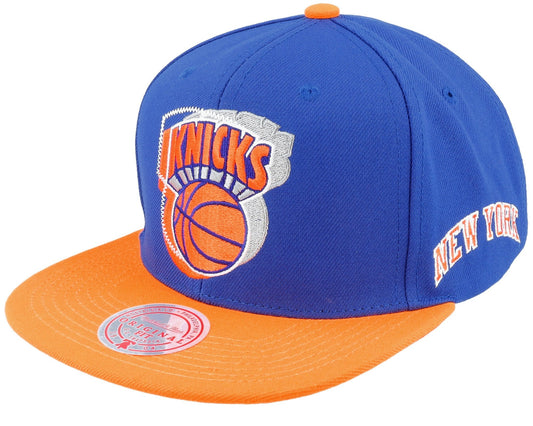 Men's Mitchell & Ness NBA Logo Blur Snapback Hwc Knicks - Blue-Orange
