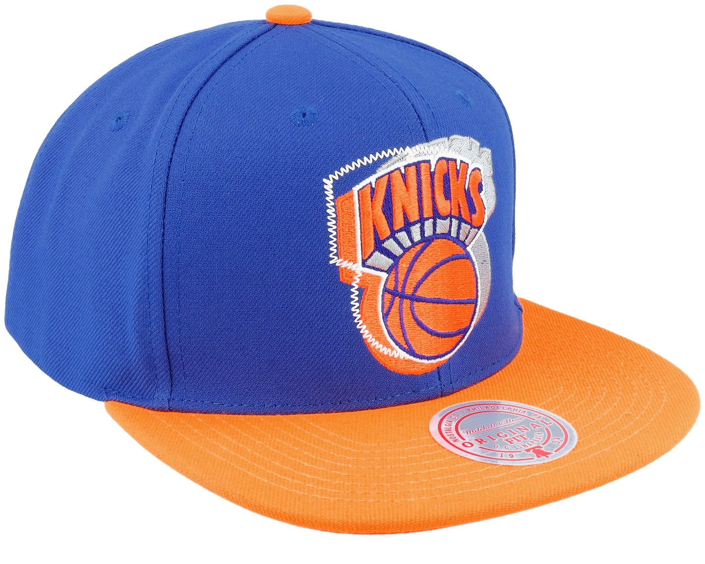 Men's Mitchell & Ness NBA Logo Blur Snapback Hwc Knicks - Blue-Orange