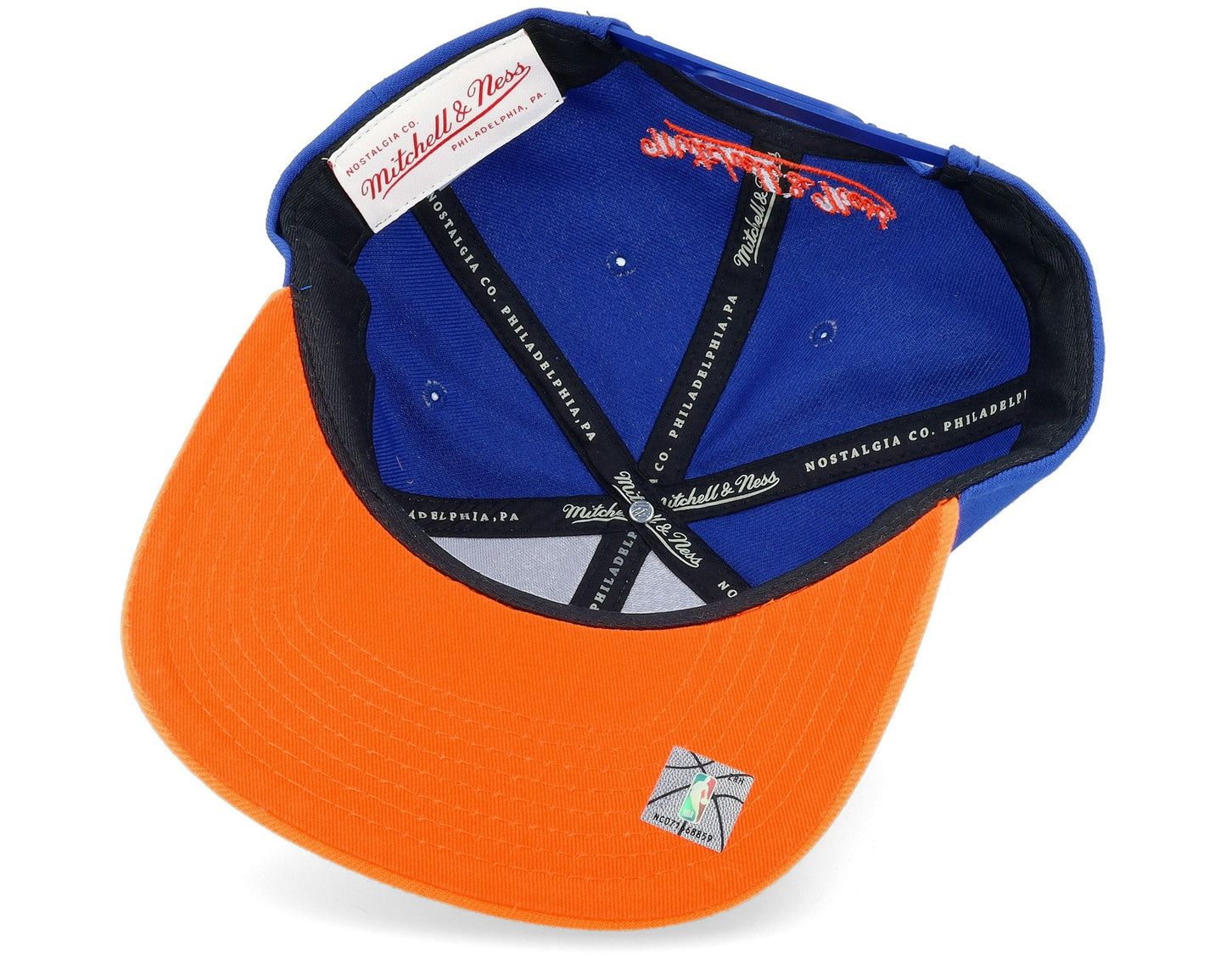 Men's Mitchell & Ness NBA Logo Blur Snapback Hwc Knicks - Blue-Orange