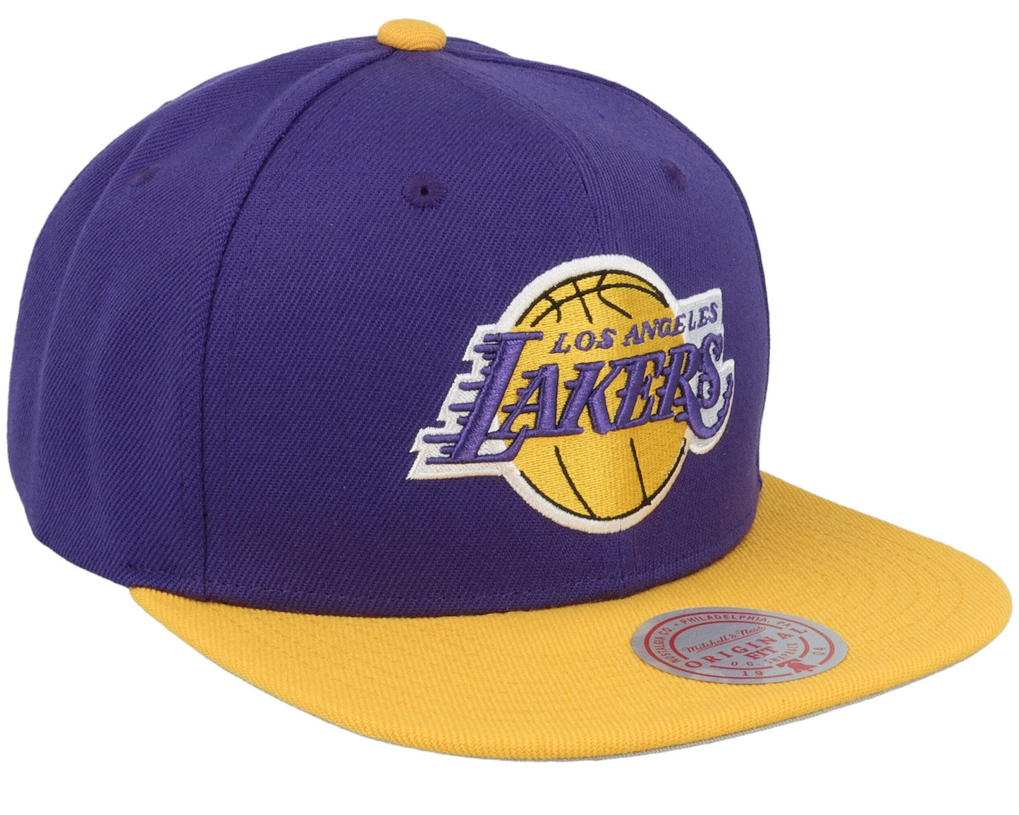 Men's Mitchell & Ness NBA Patch Overload Snapback Lakers - Purple-Yellow