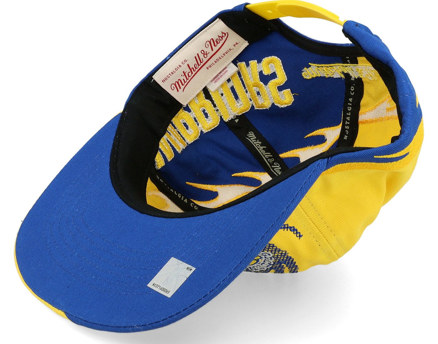 Men's Mitchell & Ness NBA Spiral Deadstock Snapback Hwc Warriors - Yellow