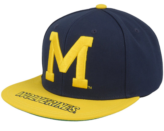 Men's Mitchell & Ness Ncaa Logo Bill Snapback Michigan