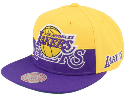 Mitchell & Ness Men's NBA Half N Half Snapback Lakers Snapback Caps