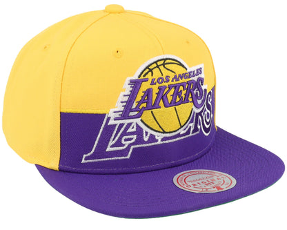 Mitchell & Ness Men's NBA Half N Half Snapback Lakers Snapback Caps