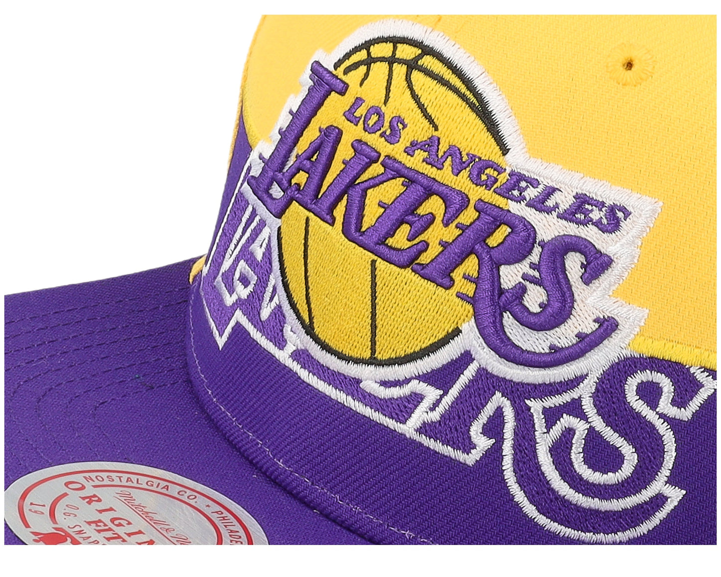 Mitchell & Ness Men's NBA Half N Half Snapback Lakers Snapback Caps