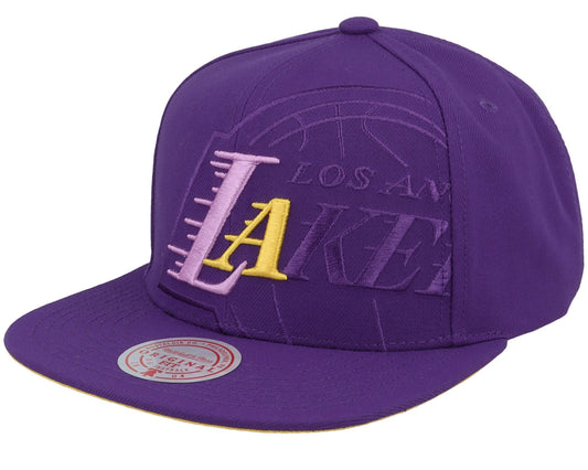 Mitchell & Ness Men's NBA Xl Logo Pop Snapback Lakers Snapback Caps