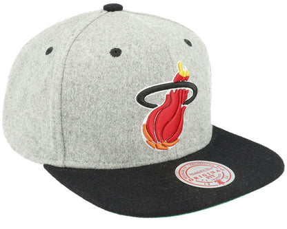 Mitchell & Ness Men's NBA Melton Patch Snapback Hwc Heat Snapback Caps