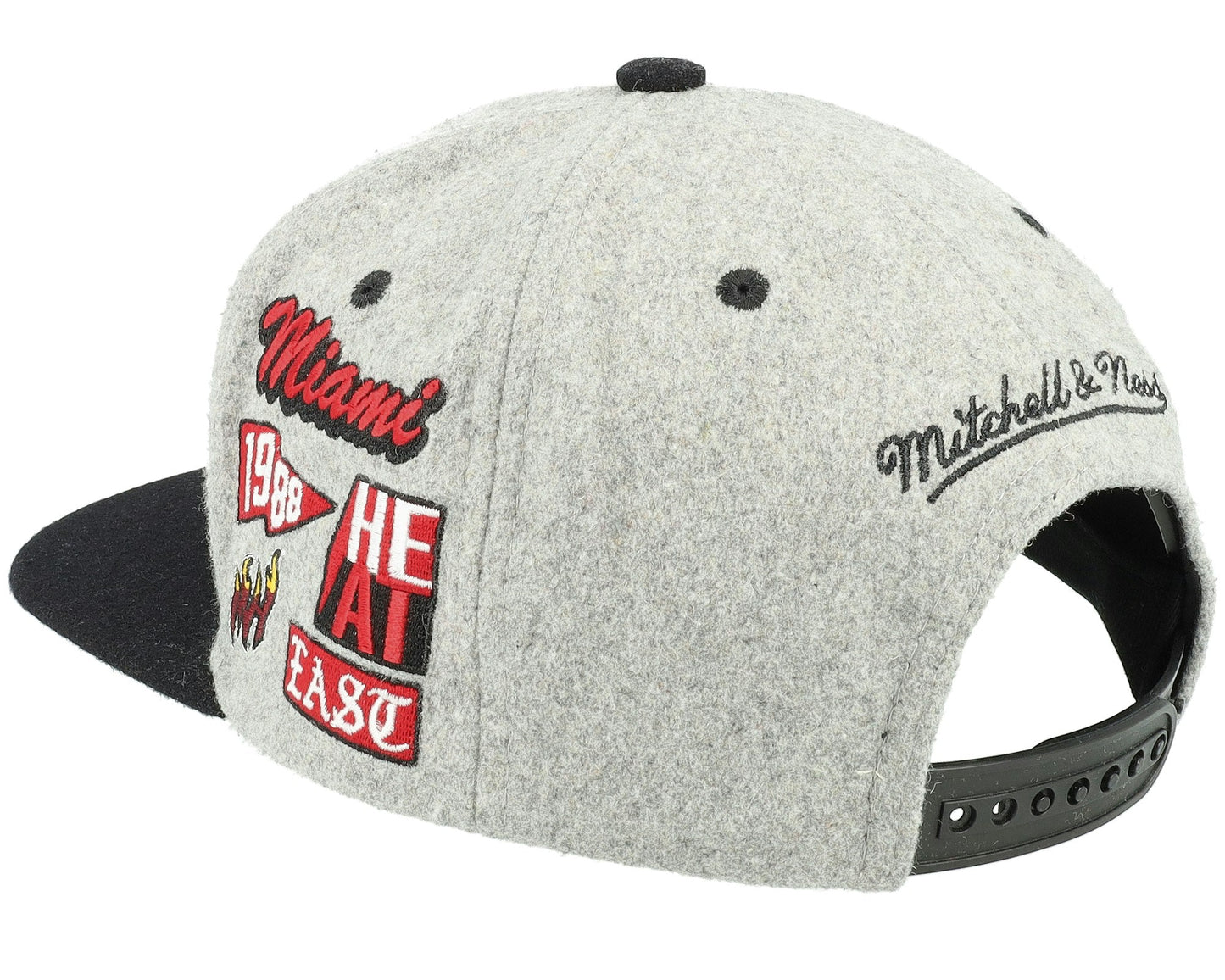 Mitchell & Ness Men's NBA Melton Patch Snapback Hwc Heat Snapback Caps