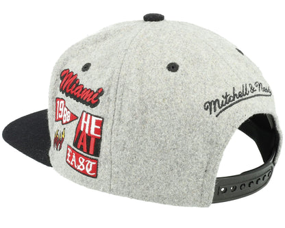 Mitchell & Ness Men's NBA Melton Patch Snapback Hwc Heat Snapback Caps