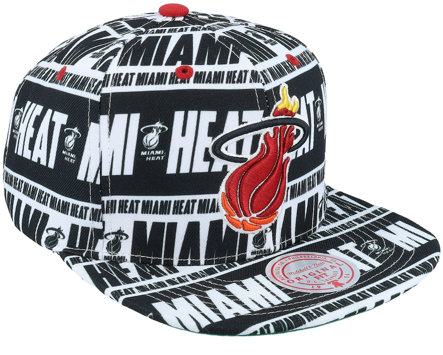 Mitchell & Ness Men's NBA Meat Paper Snapback Hwc Heat Snapback Caps