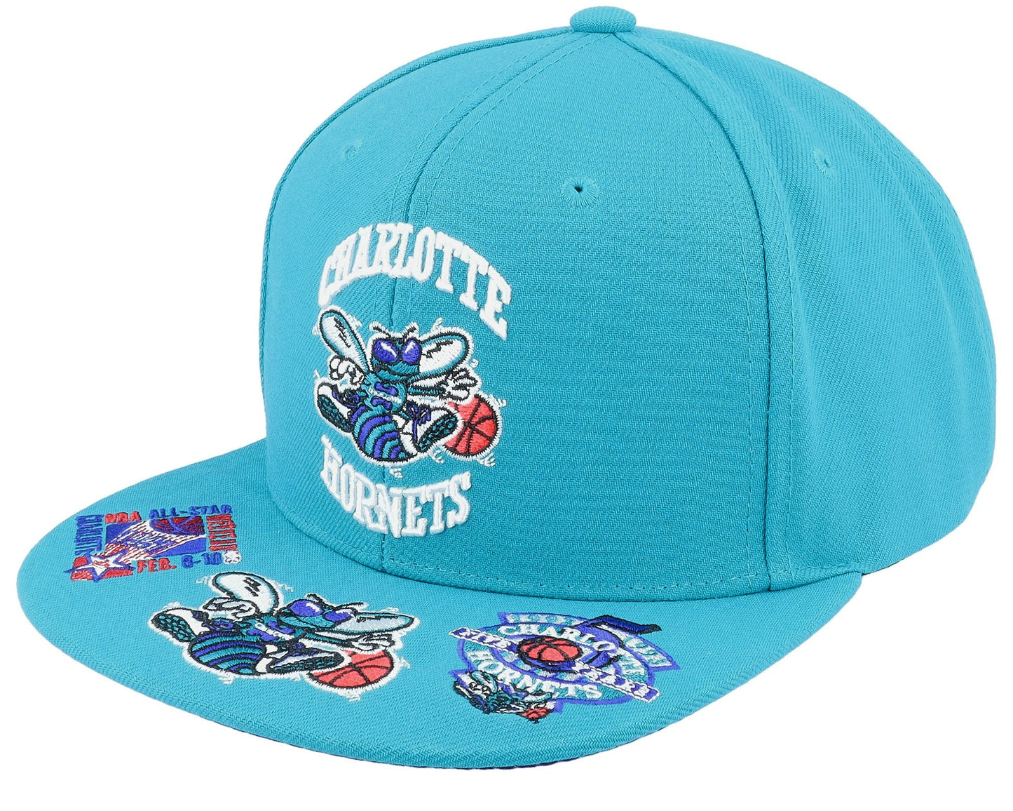 Mitchell & Ness Men's NBA Front Face Snapback Hwc Hornets Snapback Caps