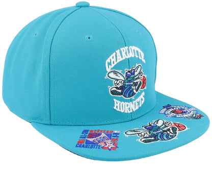 Mitchell & Ness Men's NBA Front Face Snapback Hwc Hornets Snapback Caps