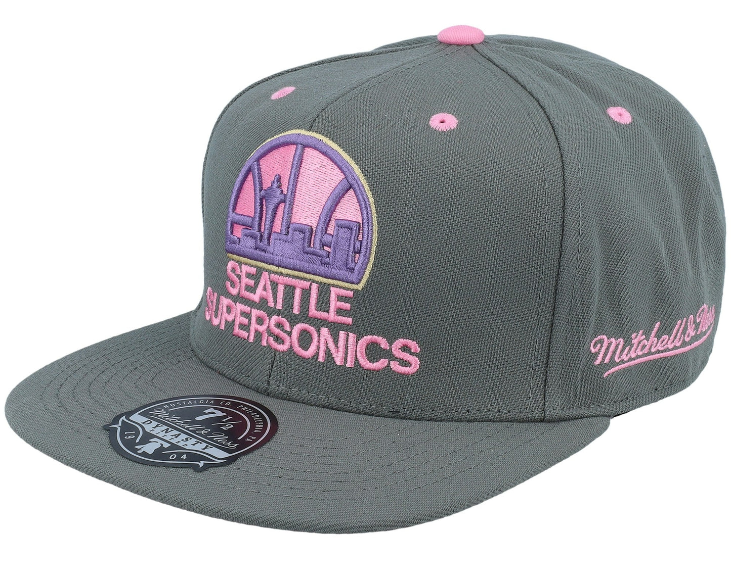Mitchell & Ness Men's NBA Lavender Dreams Fitted Hwc Supersonics Fitted Caps