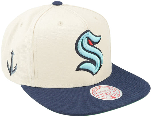 Mitchell & Ness Men's NHL Vintage Off-White Snapback Kraken Snapback Caps