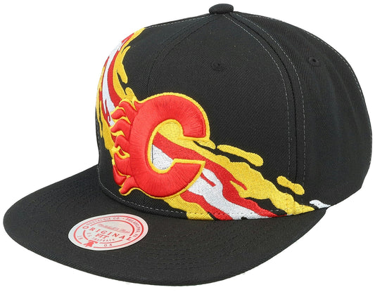 Men's Mitchell & Ness Nhl Vintage Paintbrush Snapback Flames - Black